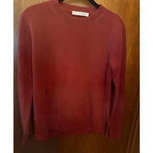VINCE RUST CASHMERE PULL OVER SWEATER W/SIDE SLITS; SIZE XS